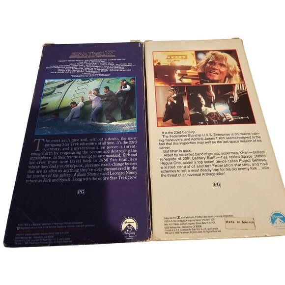 Star Trek II & IV VHS Tapes The Wrath Of Khan The Voyage Home Movies UNTESTED - Picture 2 of 6